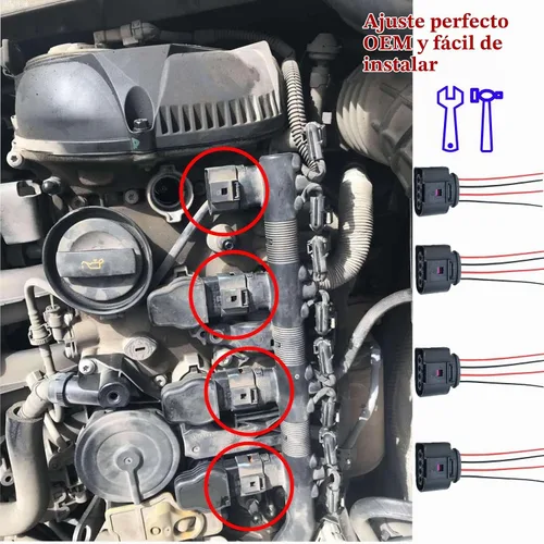 Vista 3 de Chenx 4 juegos de conectores de bobina de encendido para Honda Accord Odyssey cívico CRV compatible con enchufe de mazo de cables de bobina