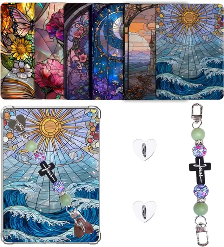 Vista 11 de 6 PIEZAS 17,27 cm x 12,19 cm Fundas de respaldo transparentes Compatibles para Kindle Paperwhite 11ª-12ª generación, color suave con correa