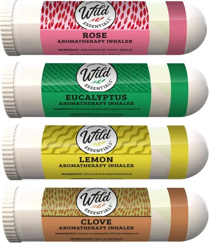 Wild Essentials - Kit de entrenamiento de olfatos, inhaladores nasales, fabricado en los Estados Unidos, aceites esenciales puros, terapia olfativa,