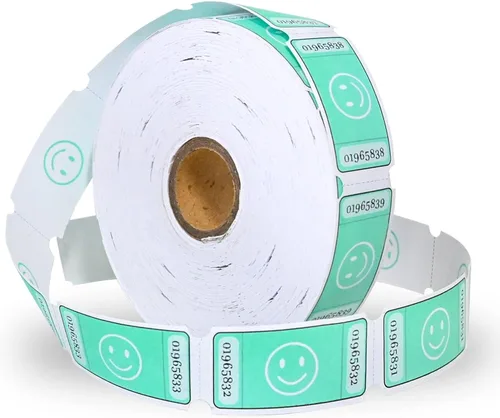 Vista 9 de L LIKED Rollo de Boletos de Rifa Smile, Cada Boleto 1''x2'', para Eventos, Entrada, Recompensa de Clase, Recaudación de Fondos y Premios, 1000 Rosa