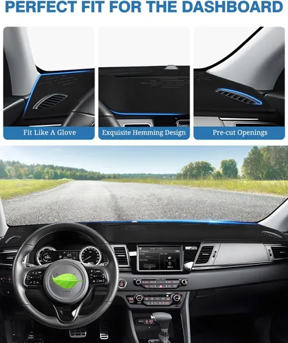 Vista 105 de FIILINES - Cubierta para tablero, accesorio para tablero de malla antideslizante, parasol sin reflejos y protector compatible con Toyota Tundra