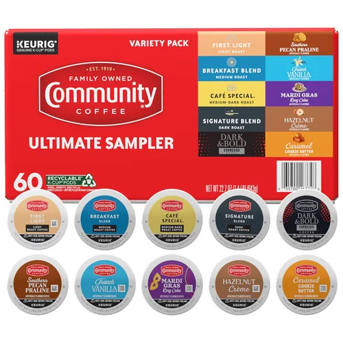 Vista 57 de Community Coffee 100% Colombia - Cápsulas de café de tostado medio oscuro, 12 unidades, compatibles con cafeteras Keurig 2.0 K-Cup, caja de 12
