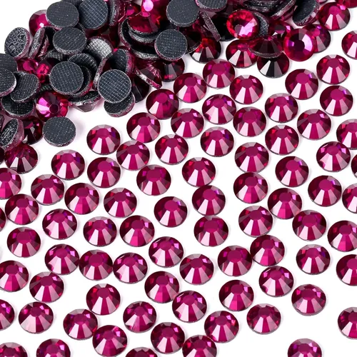 Vista 48 de 1440 piezas de diamantes de imitación termoadhesivos SS20 color púrpura2 con parte posterior plana, gemas de cristal de vidrio para ropa, camisas