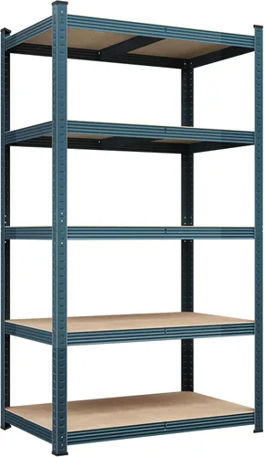 Vista 25 de Yaheetech Estantes de almacenamiento, estantería de metal ajustable resistente de 5 niveles, estante industrial para garaje, almacén, despensa, Negro