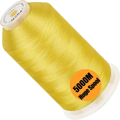 Vista 38 de New Brothread - Bobina única de 5000 m de hilo de poliéster para máquina de bordar 40WT para máquinas comerciales y domésticas - Rojo ámbar