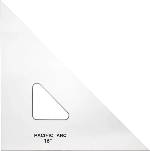 Vista 9 de Triángulo de Dibujo Pacific Arc, 24 Pulgadas, 45/90 Grados, Acrílico Transparente