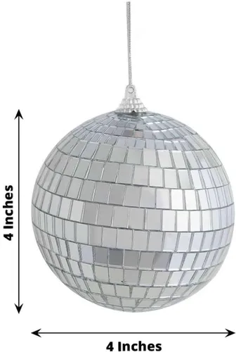 Vista 3 de Efavormart - 4 espejos de cristal de 4 pulgadas, decoración de fiesta de discoteca para bodas, eventos, fiestas de cumpleaños Plata