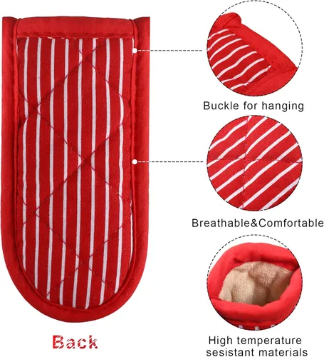 Vista 3 de 6 fundas de hierro fundido para mango de sartén, resistentes al calor, antideslizantes, guantes de horno de cocina para barbacoa y suministros