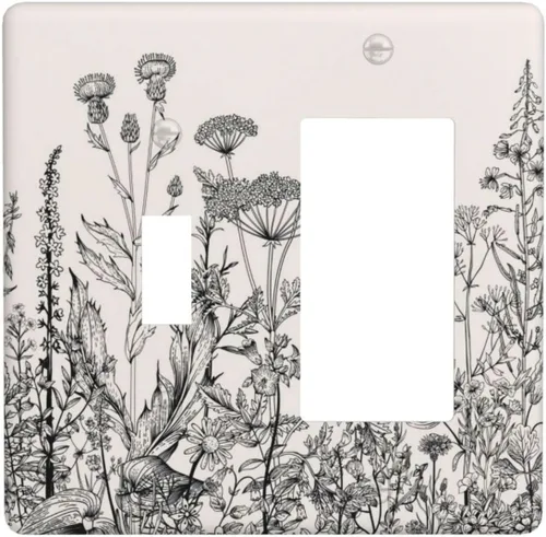 Vista 27 de Taupe Beige Marrón Gris Abstracto Arte 1-Banda Interruptor de Luz Doble de Recepción Placa de Pared Toma Cubiertas Eléctricas Decorativas Modernas