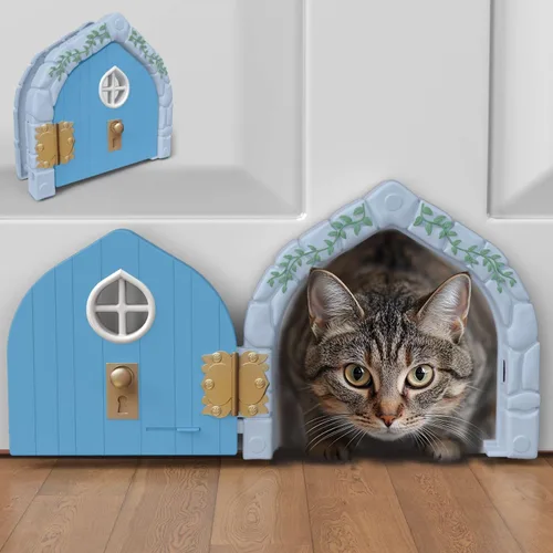 Fairy Puerta interior para mascotas – Puerta grande para gatos de hasta 20 libras, duradera y versátil puerta interior para gatitos para núcleo