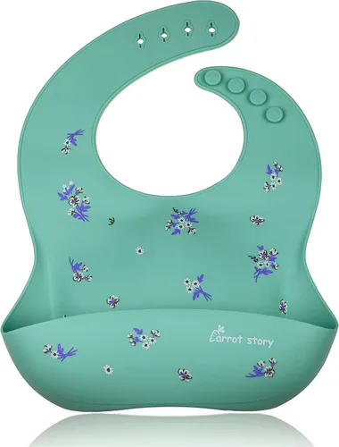 Vista 2 de Baberos de bolsillo 100% de silicona para bebés, baberos lavables impermeables, sin BPA, aptos para microondas y lavavajillas, juego de 2