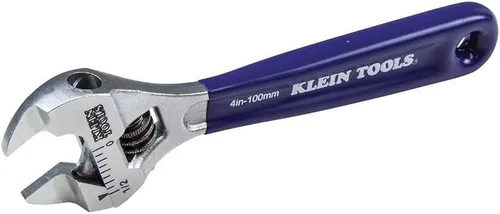Vista 5 de Klein Tools D86932 Llave ajustable, forjada con mandíbula más delgada y acabado cromado de alto pulido, 4 pulgadas