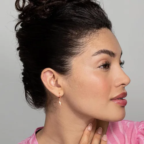 Vista 4 de PAVOI 14K Gold Plated S925 Sterling Silver Post Lightweight DropDangle Huggie Earrings for Women Star, Lock, Butterfly, Moon, Lightning Dainty