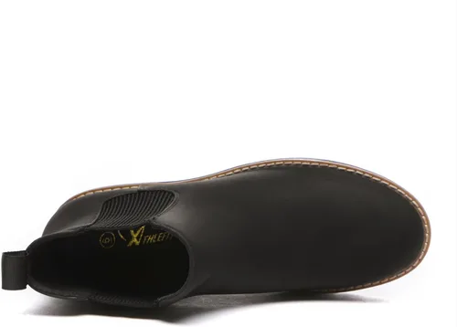 Vista 4 de Athlefit Botas Chelsea de cuña para mujer, con plataforma elástica, suela de lengüeta, botines de cuña