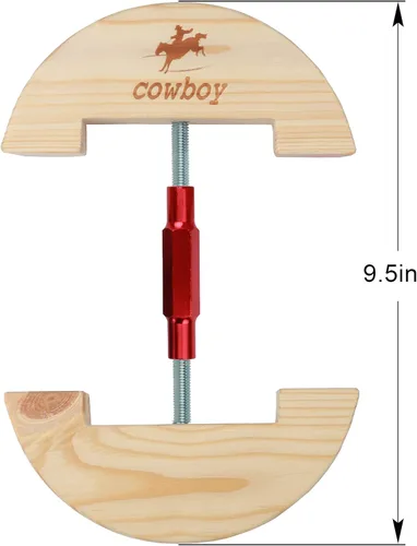 Vista 4 de Cowboy Camilla de sombrero, tamaño pequeño de 6 12 a 9 12 - hebilla ajustable colorida resistente (S, rojo)