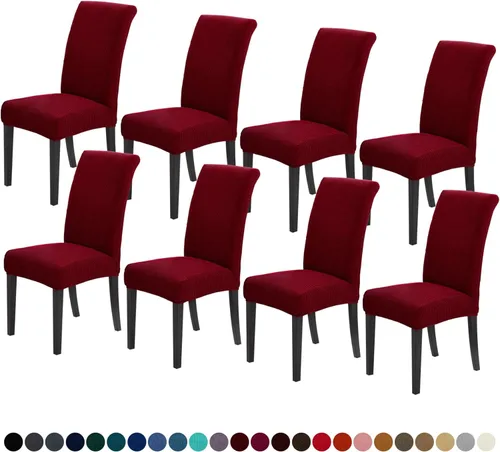 Vista 19 de Joccun - Juego de 2 fundas para sillas de comedor, fundas elásticas para sillas de comedor, fundas de asiento para sillas de comedor, funda de Negro