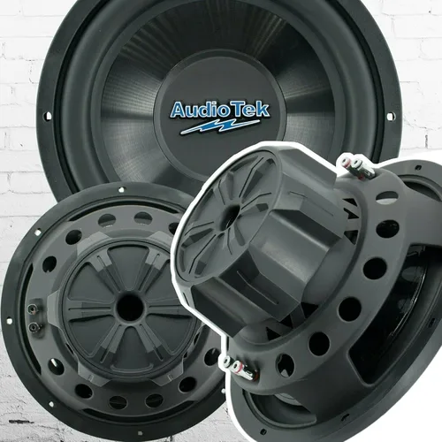 Audiotek Subwoofer de audio profesional para automóvil de 12 pulgadas, 1500 W, potencia máxima, RMS -750 vatios dual 4 ohmios bobina de voz de alto