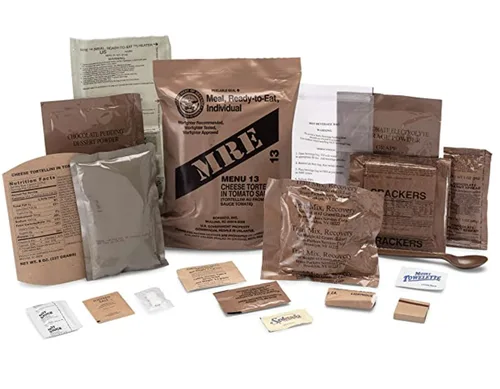Vista 7 de Ameriqual 24 unidades Comida Militar de Excedente EE. UU. MRE lista para comer 2021 Inspección A+B Paquete de Caja de Menús 1-24