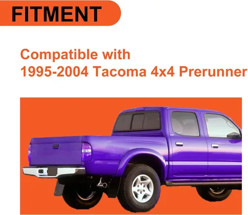 Vista 2 de ECOTRIC Aletas de barro compatibles con Toyota Tacoma 1995-2004 4x4 Prerunner con ruedas de 6 lengüetas, 4 guardabarros guardabarros protector