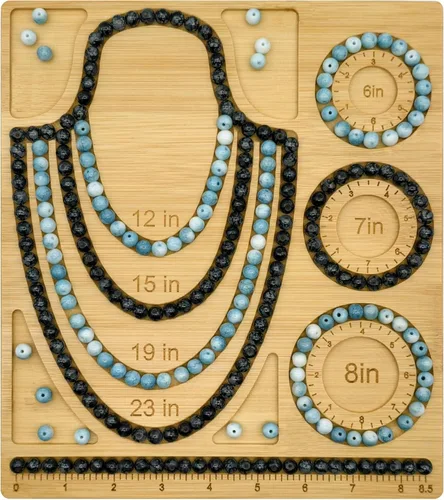 Vista 10 de Petoysoso Tableros de cuentas para la fabricación de joyas, tablero de cuentas de bambú para pulseras de joyería, tablero de cuentas de pulsera