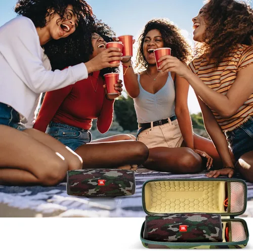 Vista 7 de Comecase - Funda rígida de viaje para JBL Charge 4/Charge 5 impermeable Bluetooth altavoz. Bolsa de almacenamiento para cargador y cable USB