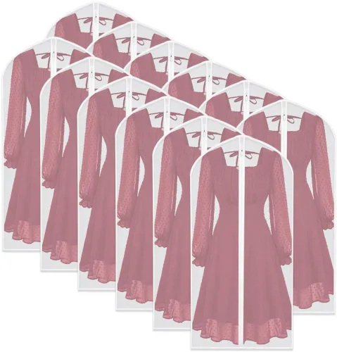 Vista 20 de Bolsas transparentes para colgar ropa de viaje (juego de 6) bolsas de traje para almacenamiento de ropa, bolsas de almacenamiento de ropa, funda