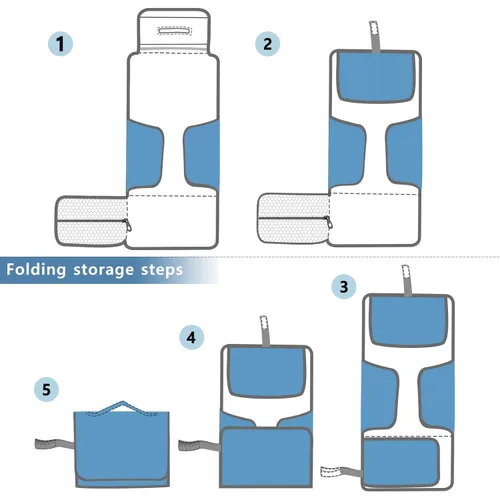 Vista 7 de Cute Sheep Portable Changing Pad with Built-in Pillow, Waterproof Foldable Baby Diaper Changing Pads, Diaper Mat for Boys and Girls