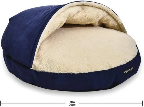 Vista 6 de Amazon Basics Cama tipo cueva para mascotas, con cubierta extraíble para cueva, se adapta a mascotas de hasta 35 libras, 30 x 30 x 12.5 pulgadas