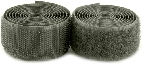 Vista 31 de Cinta de gancho y bucle cosible de 1 pulgada de ancho, color gris oscuro, no adhesiva, longitud de 1 yarda, cinta de gancho y bucle de nailon gris