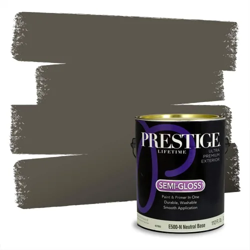 Vista 13 de Prestige Paints - Pintura exterior e imprimación en uno, 1 galón, plano, compatibilidad comparable con el color menta «Whipped Mint» de Behr