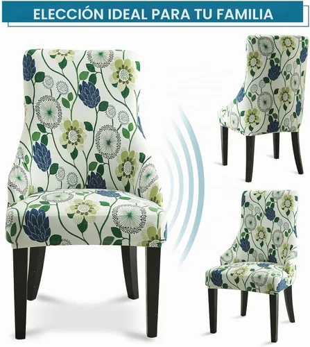 Vista 5 de Liykimt Juego de 1 funda elástica para silla lateral con respaldo de ala, funda decorativa para silla de comedor con brazo, lavable tapizada