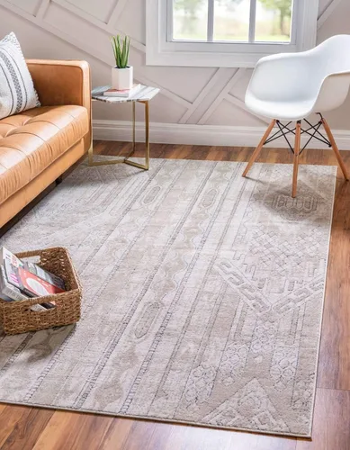 Vista 22 de Unique Loom Portland Collection Southwestern - Alfombra de área a rayas tono sobre tono (2 pies 2 pulgadas x 3 pies, rectangular, blanco/negro)
