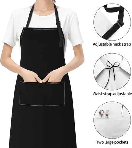 Vista 5 de Personalized Custom Aprons with Pockets for Women Men with Chef Name Text Logo Picture Kitchen Aprons