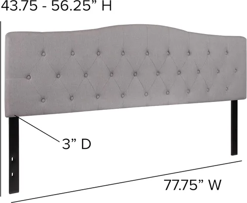 Vista 128 de BizChair Cabecero tapizado capitoné tamaño individual en tela blanca