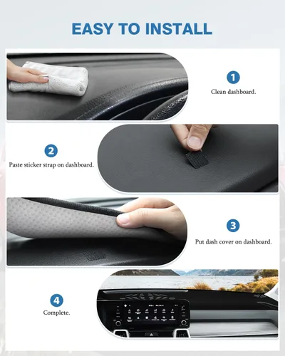 Vista 203 de FIILINES - Cubierta para tablero, accesorio para tablero de malla antideslizante, parasol sin reflejos y protector compatible con Toyota Tundra