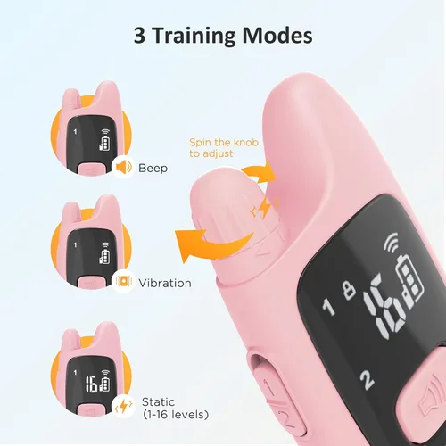 Vista 2 de PATPET Collar de choque para perros con control remoto, collar de entrenamiento impermeable para perros pequeños, medianos y grandes con pitido