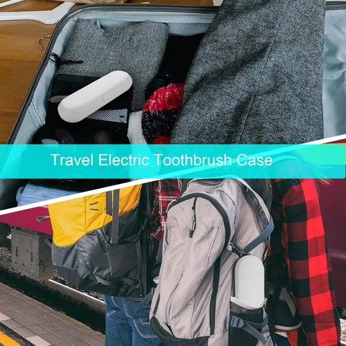 Vista 7 de Cosmos Paquete de 2 fundas de viaje de plástico para cepillos de dientes, contenedor compatible con Oral B Pro y también para Sonicare y otros