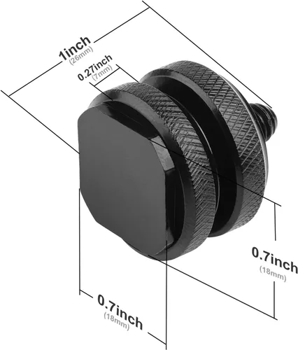 Vista 5 de Soporte de zapata caliente para cámara a adaptador de tornillo trípode de 1/4"-20, soporte de zapata flash para equipo de cámara DSLR (paquete de 4)