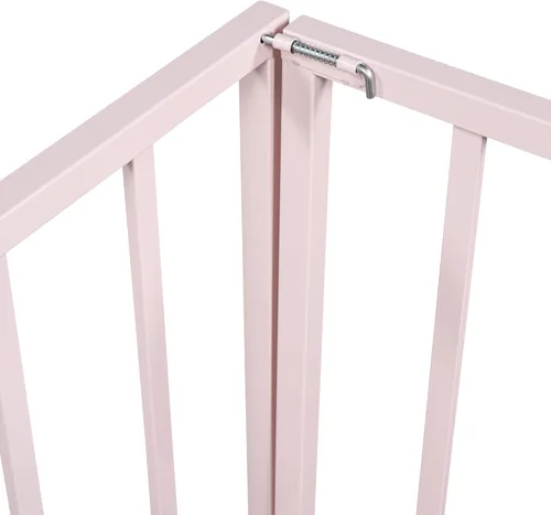 Vista 5 de Harper & Bright Designs Base de cama de metal de tamaño matrimonial con rieles, cama de suelo Montessori matrimonial con valla y puerta, para niños