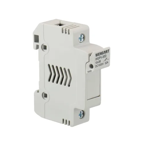 Wengart Portafusibles solares fotovoltaicos de CC de 1 polo, 1000 V, montaje en riel DIN de 32 A para fusible gPV de 0.394 x 1.496 in, terminales de