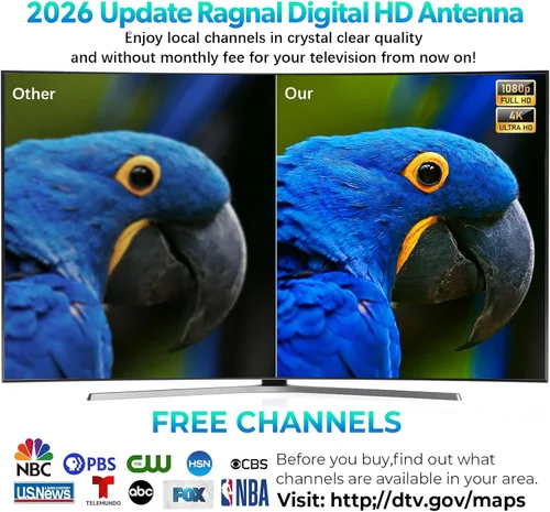 Vista 7 de Antena de TV para interiores mejorada 2026 para televisores inteligentes, antena digital de rango de más de 3600 millas para canales locales, antena
