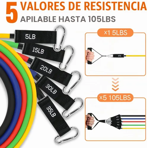 Vista 3 de Aihoye Bandas de resistencia para entrenamiento, bandas de ejercicio con asas, bandas elásticas para ejercicio, bandas de entrenamiento con anclajes