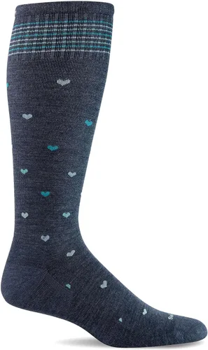 Vista 6 de Sockwell Calcetines de compresión graduados moderados de corazón completo para mujer Carbón