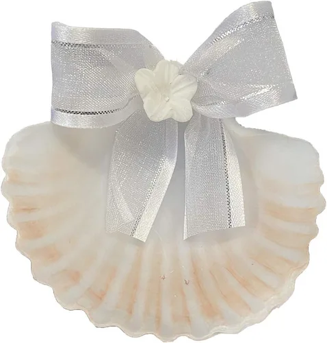 Vista 5 de SWEA Pea & Lilli - Juego de velas de bautismo de Virgen María blanca para bautizos con concha y recuerdos