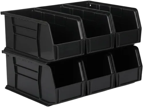 Vista 22 de HE HUDSON EXCHANGE Cubo de almacenamiento apilable de plástico de 11" x 5.5" x 5", amarillo