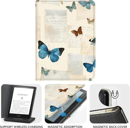 Vista 138 de CoBak Funda inteligente para Kindle Paperwhite de 6.8" de 11ª generación 2021 con función de encendido automático, ligera, delgada, de piel **Salvia