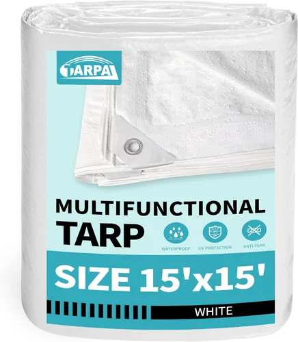 Vista 83 de TARPAL Lona azul de 6 x 6 pies, impermeable de 5 mil lonas pequeñas, cubierta protectora multiusos, cubierta de lona de polietileno para leña
