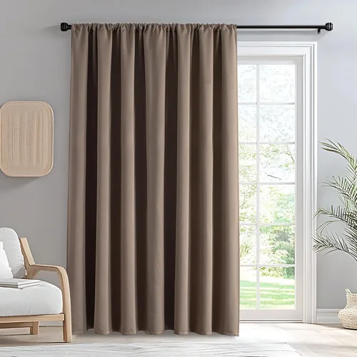 Vista 103 de IGEMAEVE Cortinas opacas de tamaño personalizado para dormitorio, 100 % opacas, 1 panel, aislamiento térmico, cortinas de oscurecimiento