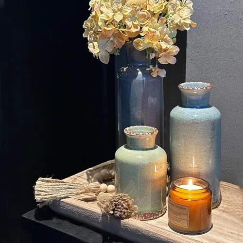 Vista 53 de Juego de jarrones de cerámica, jarrones de flores para decoración del hogar, decoración moderna de granja, centros de mesa de sala de estar, cocina