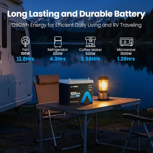 Vista 5 de Batería de litio BMS 150A 12V 100Ah Group 24 con monitoreo de aplicación, batería recargable de motor de arrastre LiFePO4, multiprotección, potencia